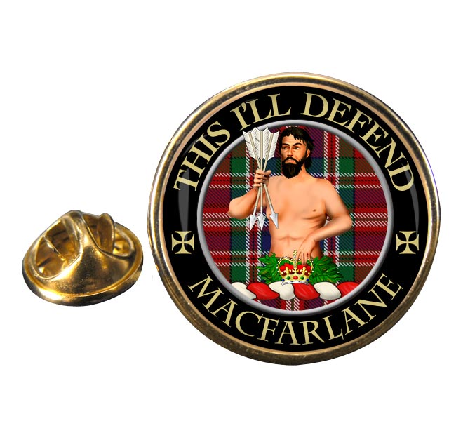 Macfarlane ancient Scottish Clan Round Pin Badge