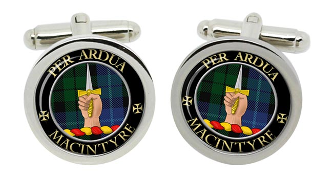 Macintyre Scottish Clan Cufflinks in Chrome Box