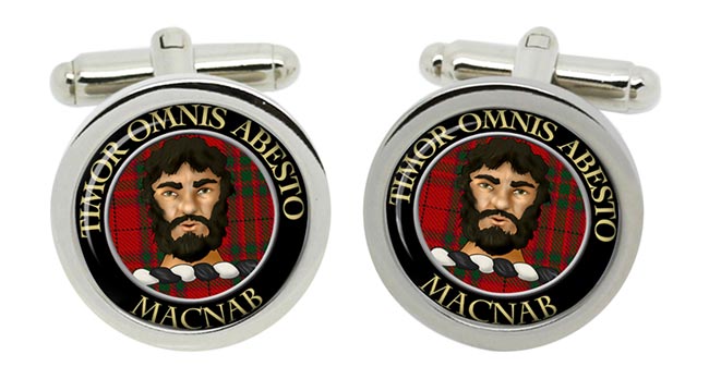 Macnab Scottish Clan Cufflinks in Chrome Box