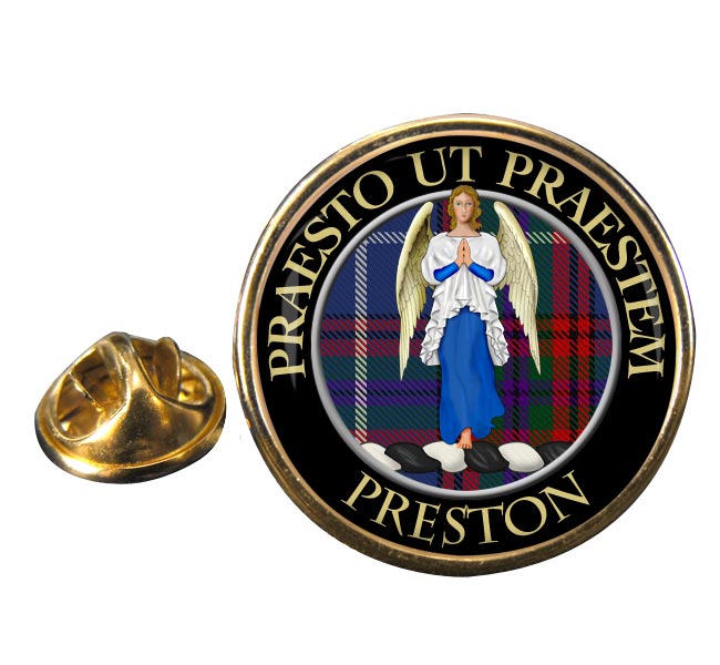 Preston Scottish Clan Round Pin Badge