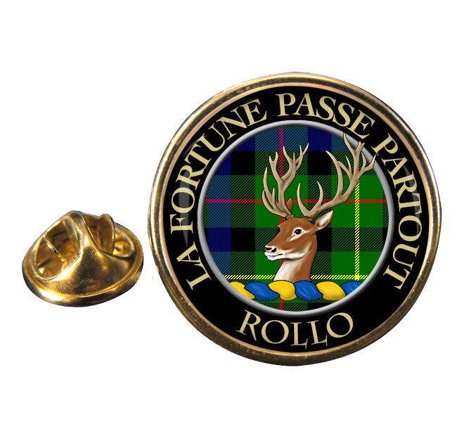 Rollo Scottish Clan Round Pin Badge