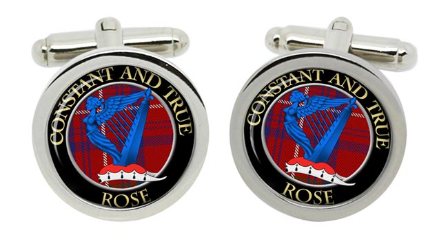 Rose Scottish Clan Cufflinks in Chrome Box