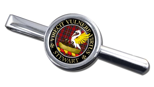Stewart Scottish Clan Round Tie Clip