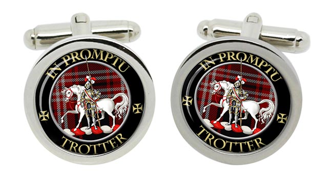 Trotter Scottish Clan Cufflinks in Chrome Box