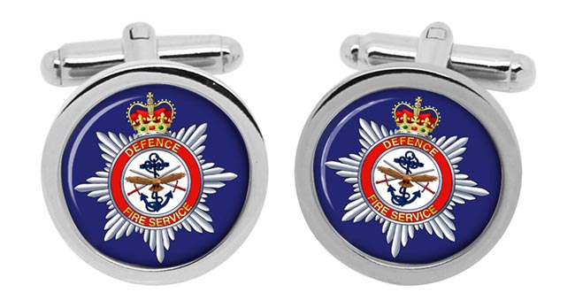 Defence Fire Service Cufflinks in Chrome Box