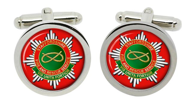 Staffordshire Fire and Rescue Cufflinks in Chrome Box