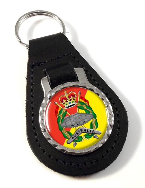 Royal Australian Armoured Corps Leather Key Fob