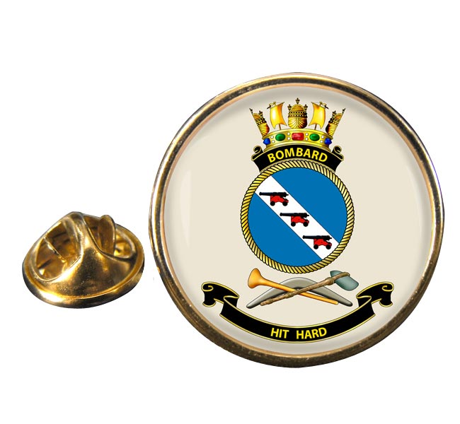 HMAS Bombard Round Pin Badge