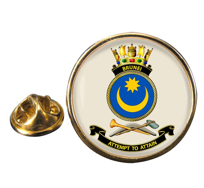 HMAS Brunei Round Pin Badge