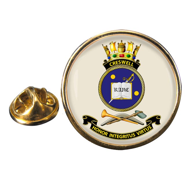 HMAS Creswell Round Pin Badge