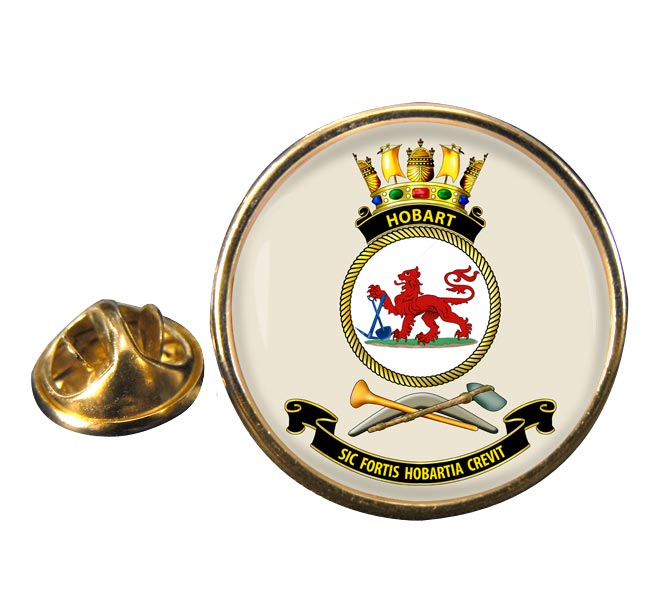 HMAS Hobart Round Pin Badge