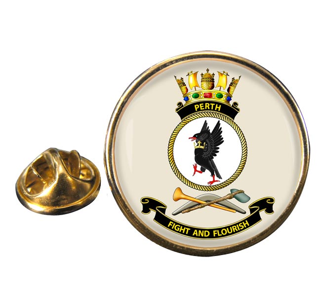 HMAS Perth Round Pin Badge