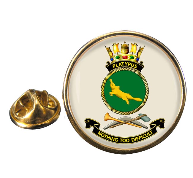 HMAS Platypus Round Pin Badge