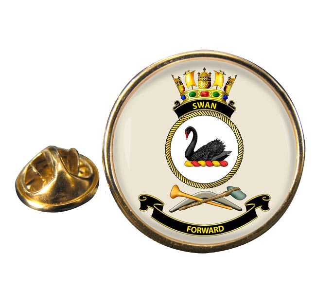 HMAS Swan Round Pin Badge