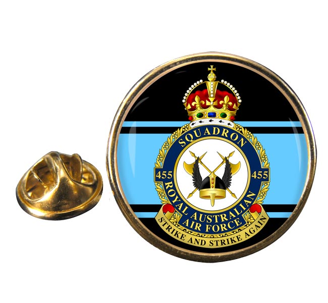 455 Squadron RAAF Round Pin Badge