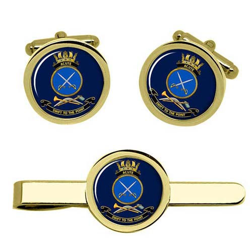 UK Gift Shop HMAS Acute Cufflink and Tie Clip Set