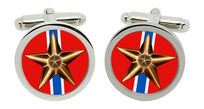 Bronze Star Medal Cufflinks in Chrome Box
