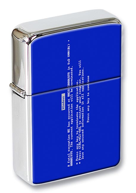 Blue Screen of Death Flip Top Lighter