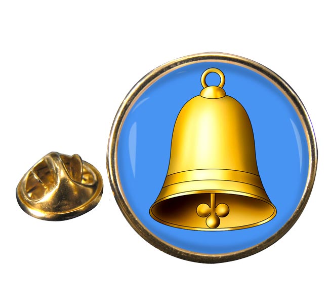 Church Bell Round Pin Badge