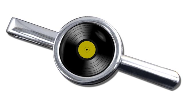 DJ Record Gold Label Round Tie Clip