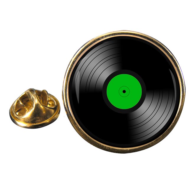 DJ Record Green Label Round Pin Badge