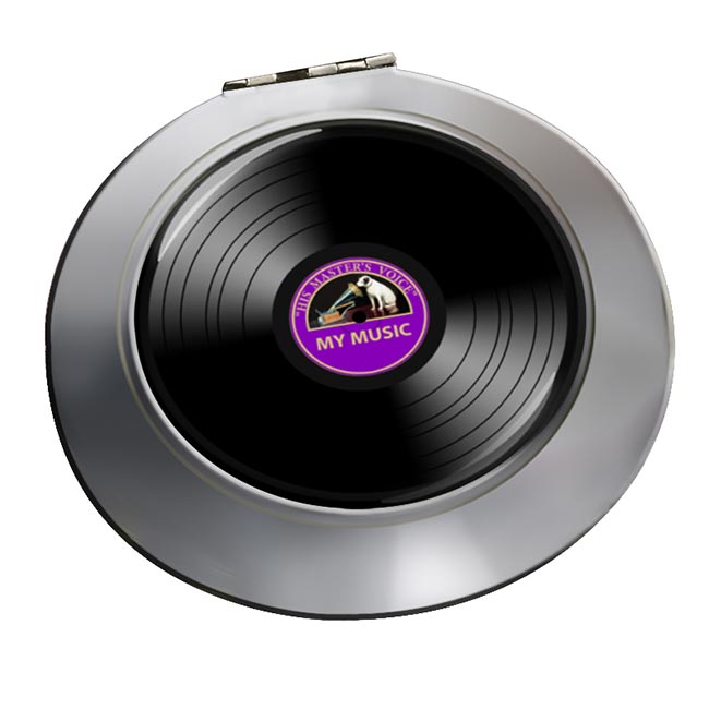 DJ Record Purple Label Chrome Mirror