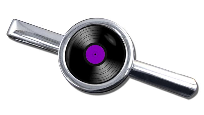 DJ Record Purple Label Round Tie Clip