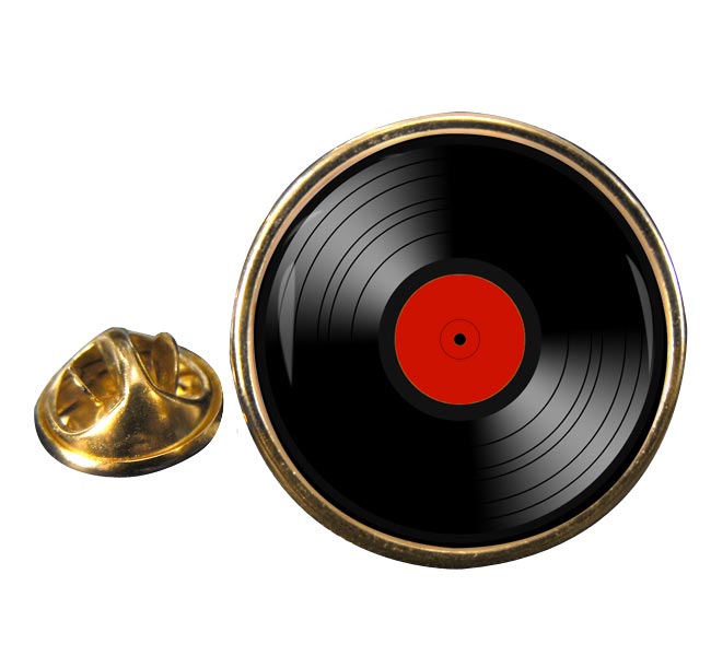 DJ Record Red Label Round Pin Badge