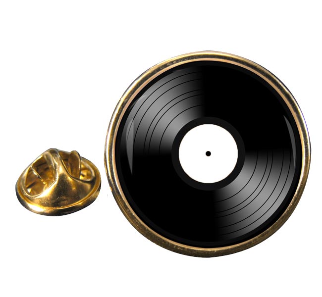 DJ Record White Label Round Pin Badge