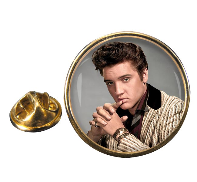 Elvis Aaron Presley Round Pin Badge