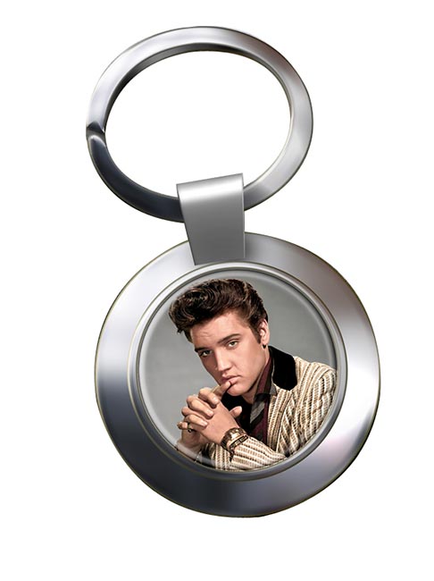 Elvis Aaron Presley Chrome Key Ring