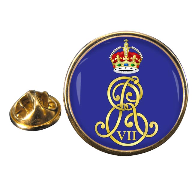 Edward VII monogram Round Pin Badge
