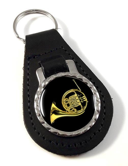French Horn Leather Key Fob