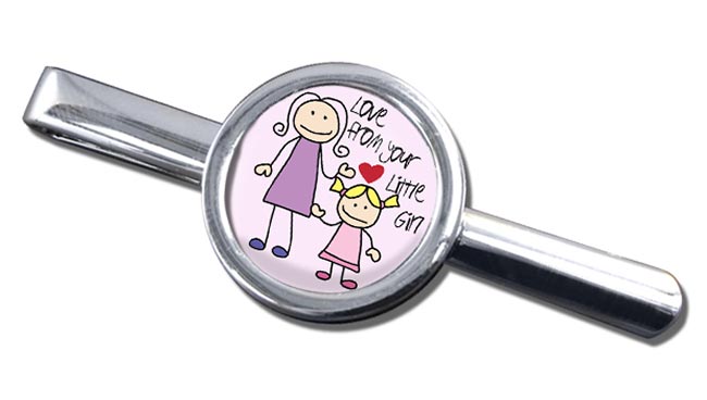 Love From Your Little Girl Round Tie Clip
