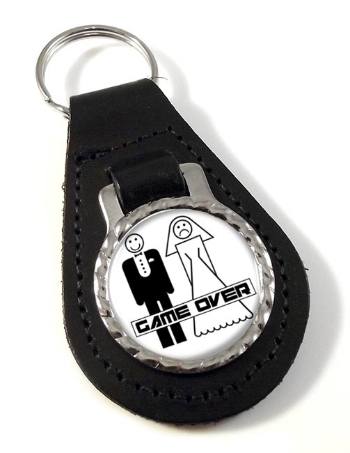 Game Over Divorced Leather Key Fob