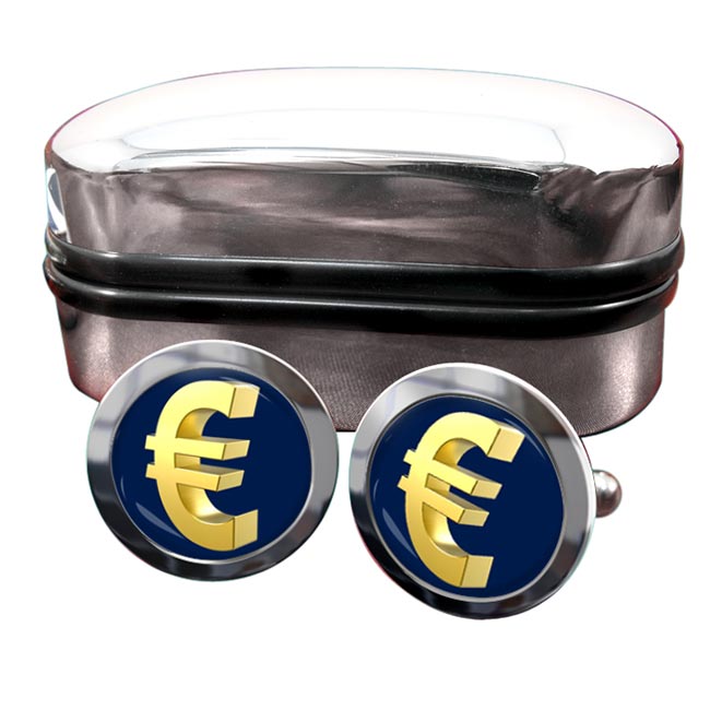 Gold-Euro Round Cufflinks