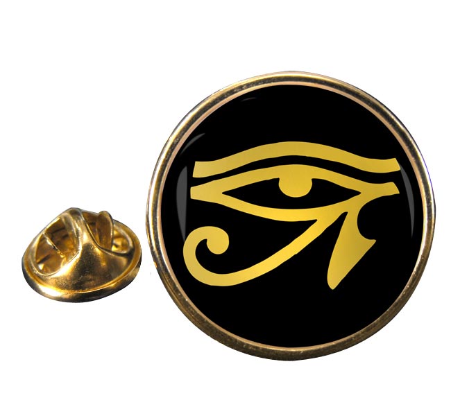 Eye of Horus Gold Round Pin Badge