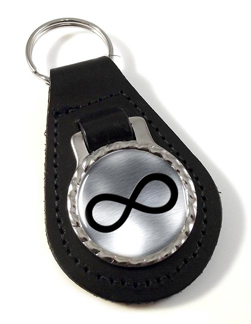Infinity Symbol Metallic Leather Key Fob