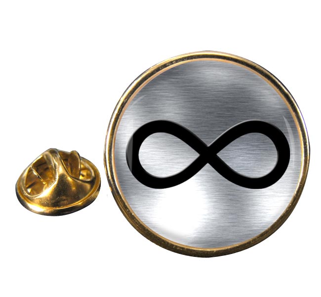 Infinity Symbol Metallic Round Pin Badge