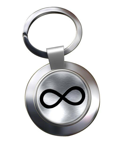 Infinity Symbol Metallic Chrome Key Ring