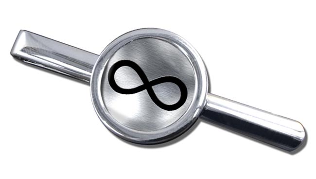 Infinity Symbol Metallic Round Tie Clip
