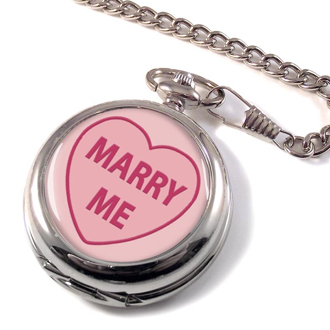 Love Heart Marry Me Pocket Watch