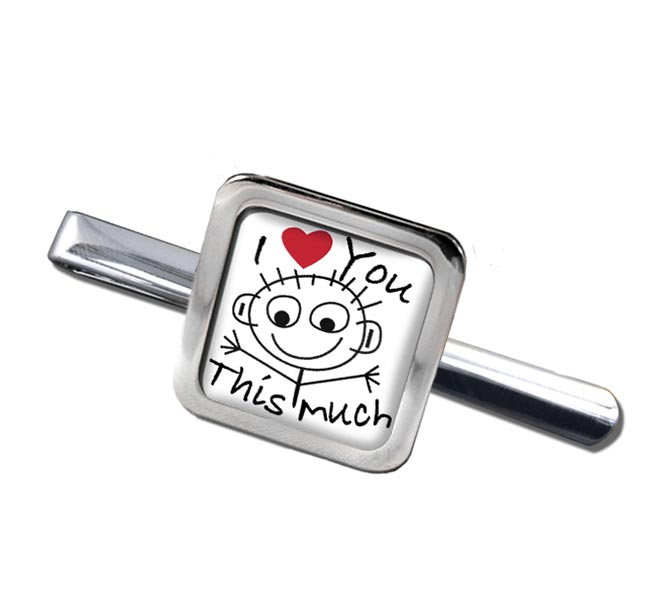 I Love You This Much Square Tie Clip