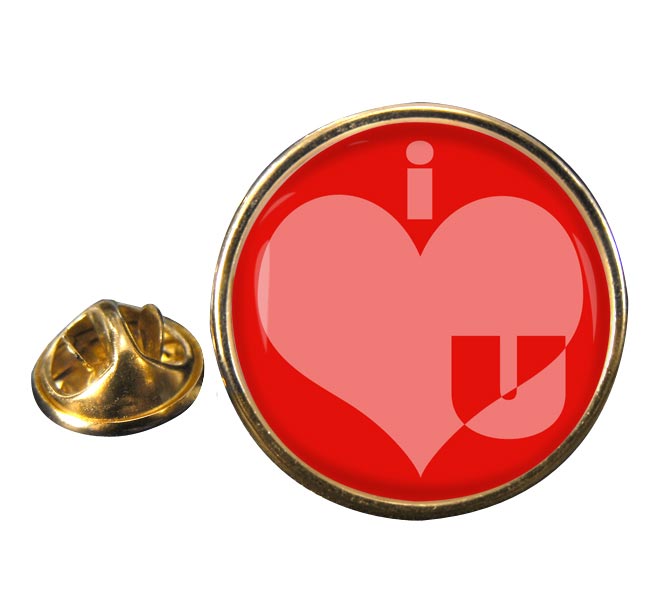 i Love u Round Pin Badge