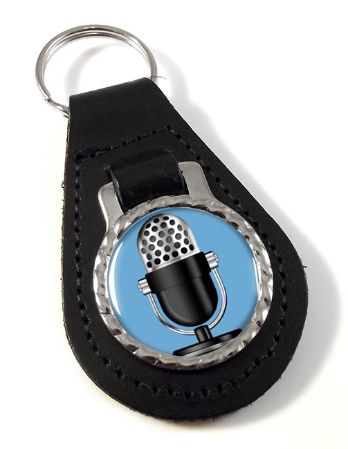 Microphone Leather Key Fob
