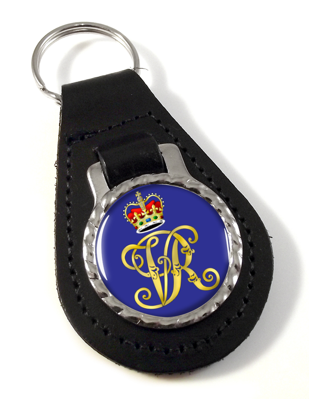 Monogram of Queen Victoria Leather Key Fob