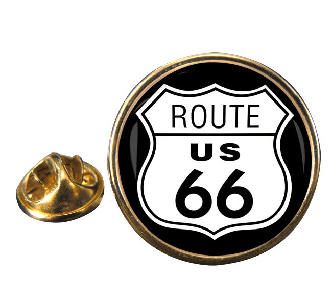 Route 66 Round Pin Badge