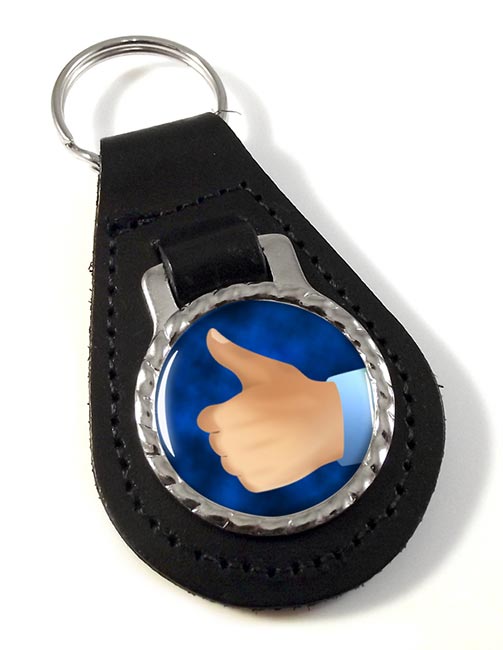 Thumbs Up Leather Key Fob