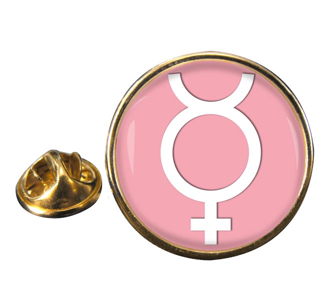Mercury Virginity Symbol Round Pin Badge