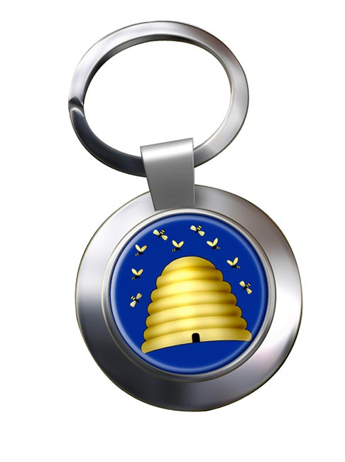 Beehive Masonic Symbol Chrome Key Ring